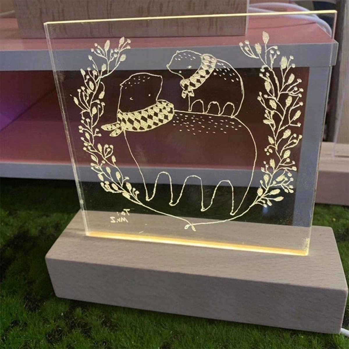 JustKraft Wooden Stand for Resin Art with Led Light 6 Inch